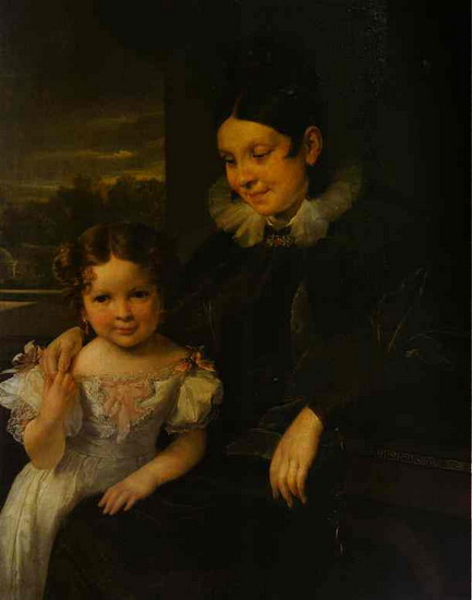 Ершова В. И. с дочерью (1831) | Ершова В. И. | Русская портретная галерея